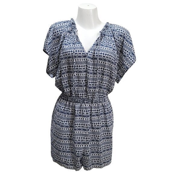 Seafolly Jacquard Print Playsuit Romper L Blue - Picture 8 of 8